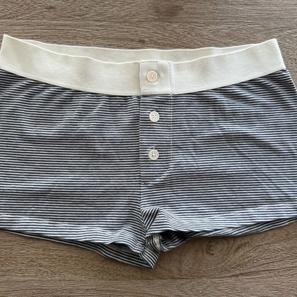 Brandy Melville Striped Boy Shorts PJ Shorts Navy White